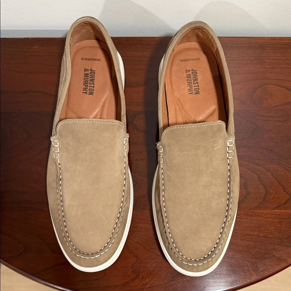 Johnston & Murphy Tan Slip-On Loafers